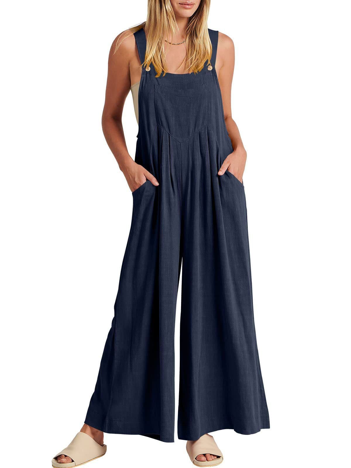 image-Women's Sleeveless Jumpsuit - Dark Brown Polyester 5XL