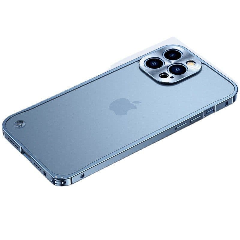 image-iPhone 14 Frosted Protective Back Shell - Metal Frame
