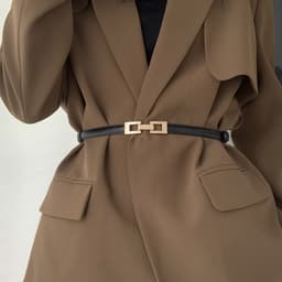 image-Korean Buckle Belt for Women, Trendy Camel Alloy, Fall 2022