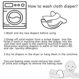 image-Happyflute Cloth Diaper - Waterproof, Anti-Leakage, One Size Fits All