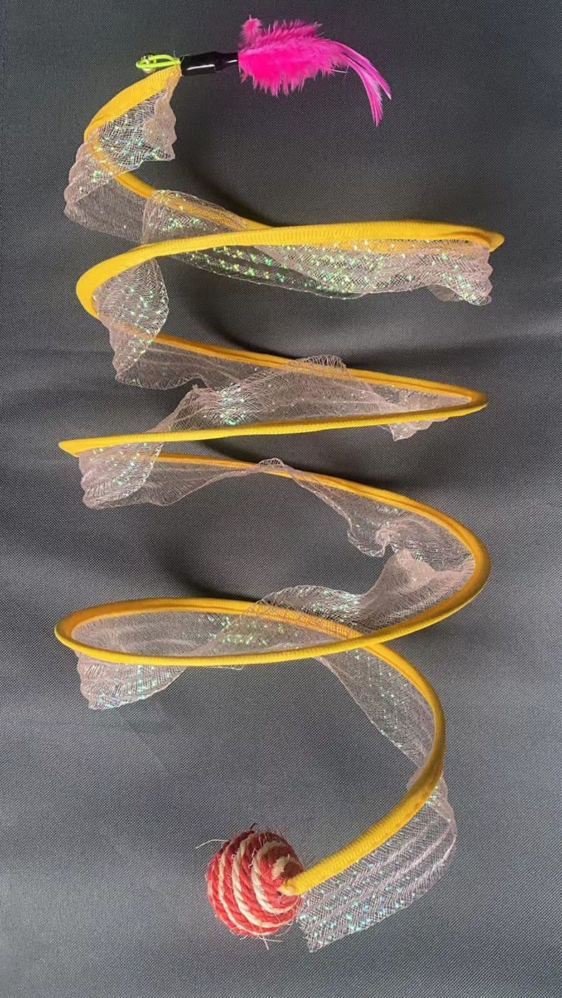 image-Cat Tunnel Toy with Ball & Crinkle Paper Interactive