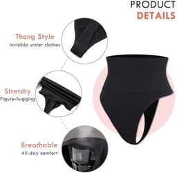 image-Clevn Kissy Seamless Mid-Rise Thong - Black Nylon