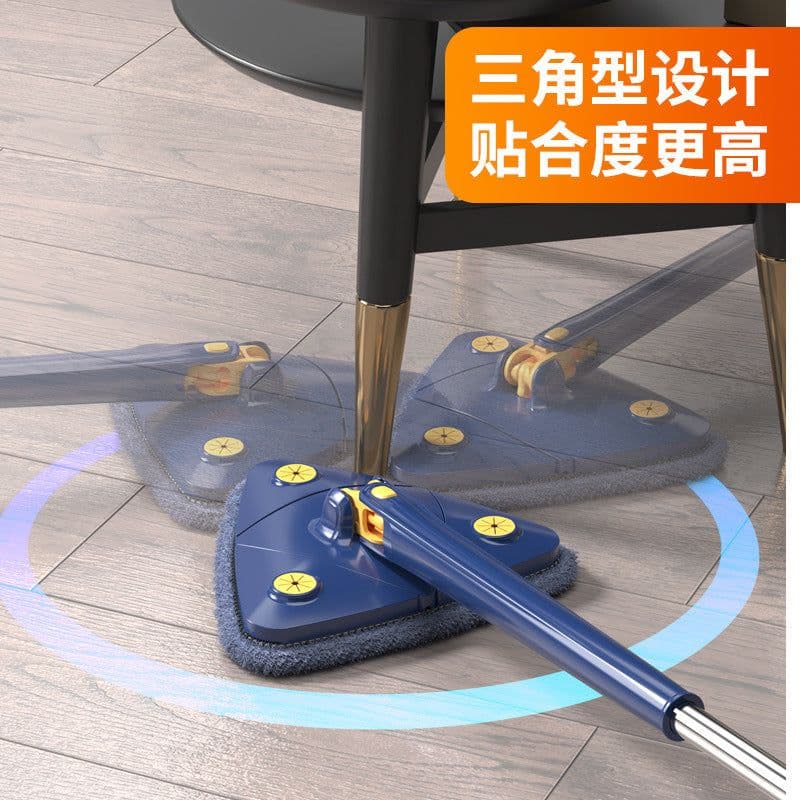image-Spin Mop - White Triangular Free Hand Wash Household Lazy Mop