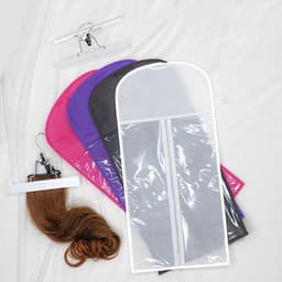 image-Sri Thai Wig Storage Bag - Purple 29x60cm