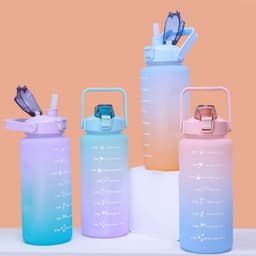 image-Wardcolor Purple Green Gradient 2000ml Sports Bottle Outdoor Portable With Scale