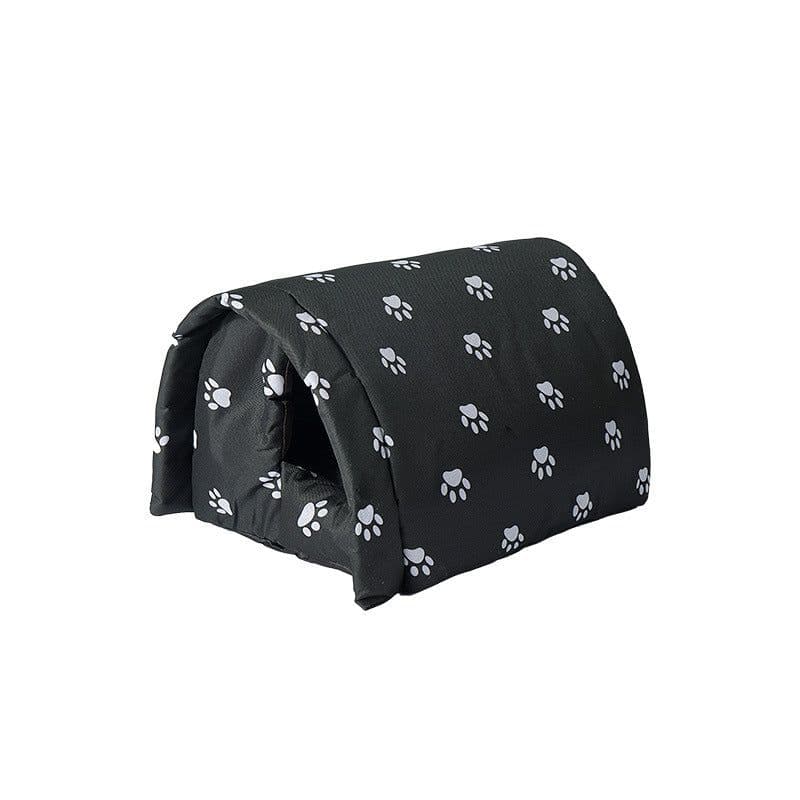 image-Meow Outdoor Rainproof Cat Kennel - Warm Oxford Cloth - Gray Camouflage - S-XL