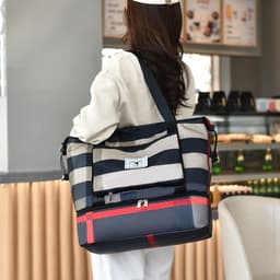 image-Sports Fitness Bag With Independent Shoe Compartment Dry Wet Separation Travel