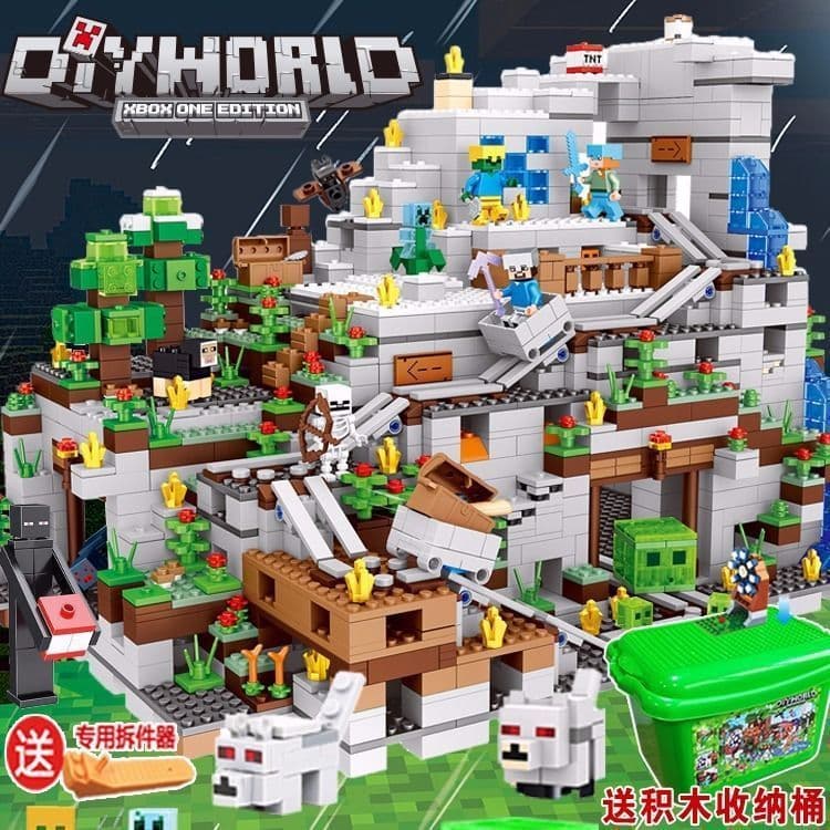 image-Lego-Compatible Minecraft Building Blocks Set - Cave & Tree House