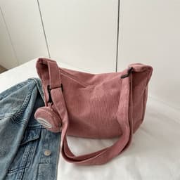 image-Women's Retro 2023 Canvas Crossbody Tote Bag - Khaki