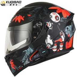 image-Coolqibao Motorcycle Full-Face Helmet Bluetooth XXL Gray