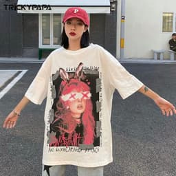 image-TKPA T-Shirt Cartoon Print Black XXL
