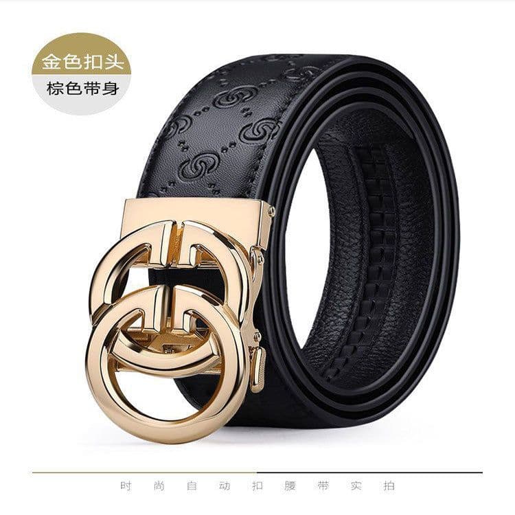 image-February Paul Men's Leather Belt - Gold Automatic
