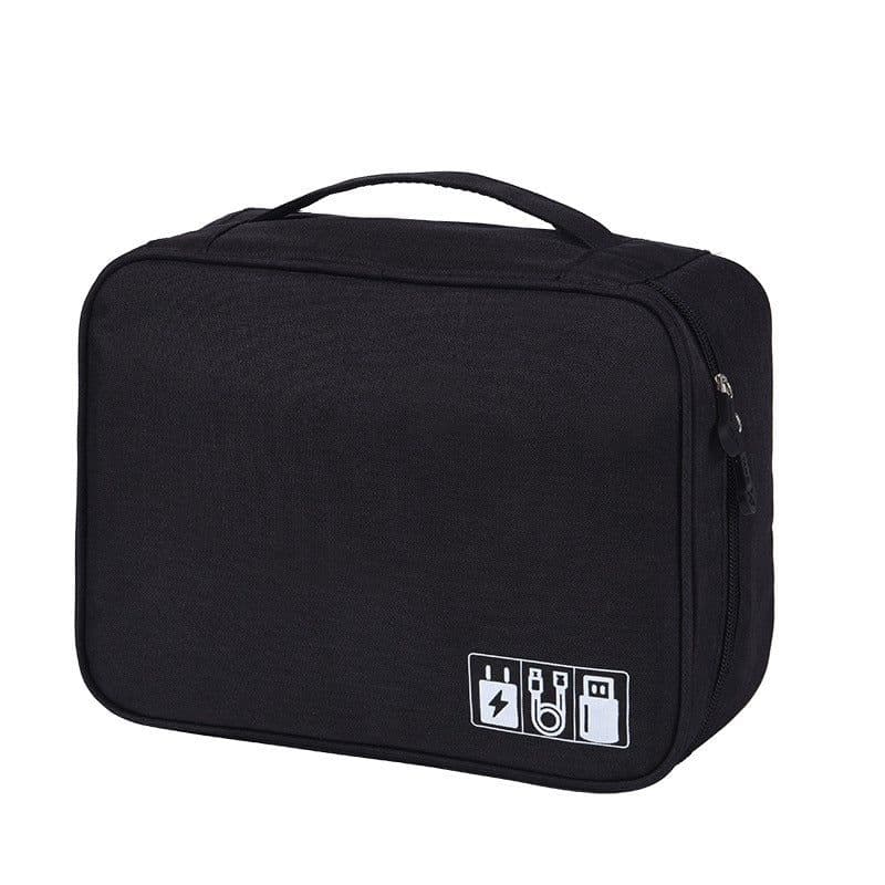 image-Cross-border cation charger storage bag Portable data cable mobile phone storage bag Waterproof three-layer digital bag