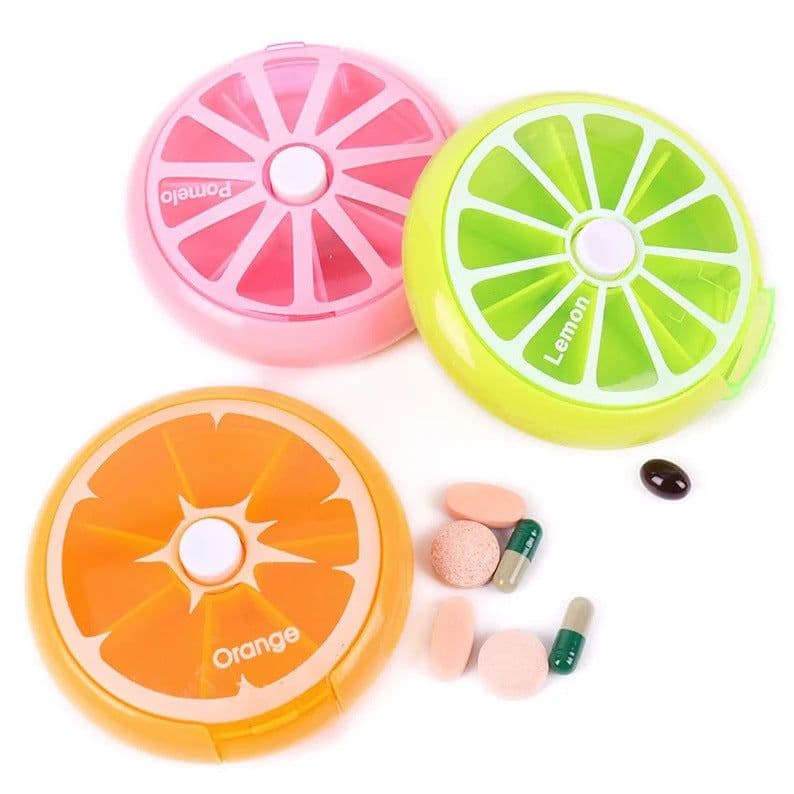image-Portable Pill Box - Purple 7-Day Organizer