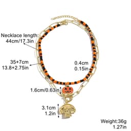image-European and American Cross-Border Gothic Jewelry Halloween Jewelry Dark Bat Ghost Skeleton Pumpkin Spider Halloween Necklace