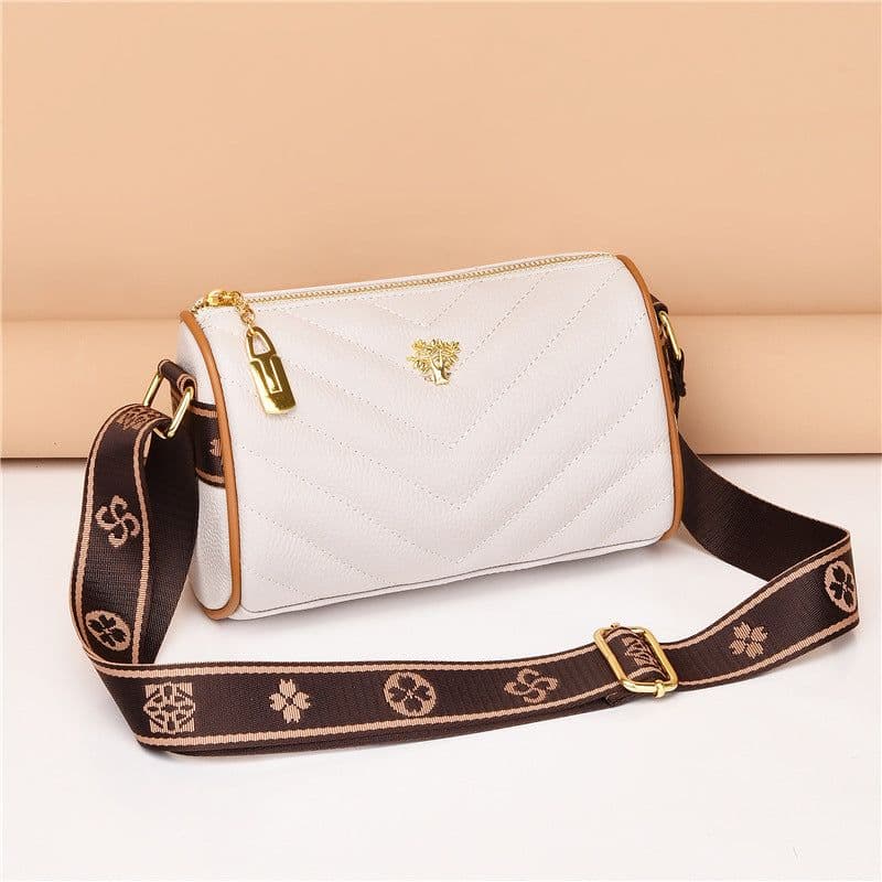 image-Genuine Leather Small Square Crossbody Bag - Green