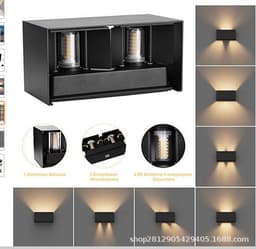 image-Solar outdoor waterproof wall light induction wall light exterior wall wiring free wall light balcony dimming wall light graffiti wall light