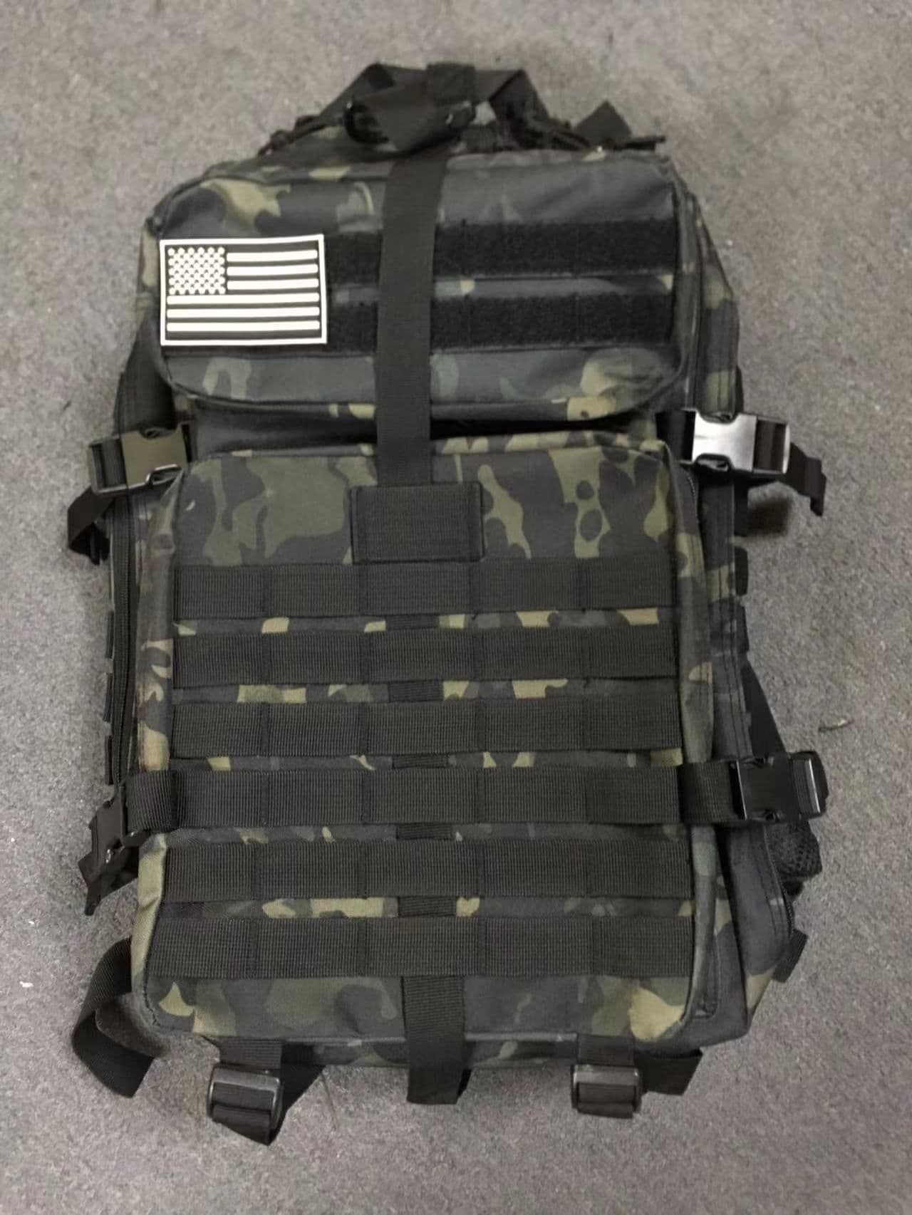 image-Okali 36-55L Tactical Backpack - MOLLE Expandable, Camping, Hiking, Oxford Cloth