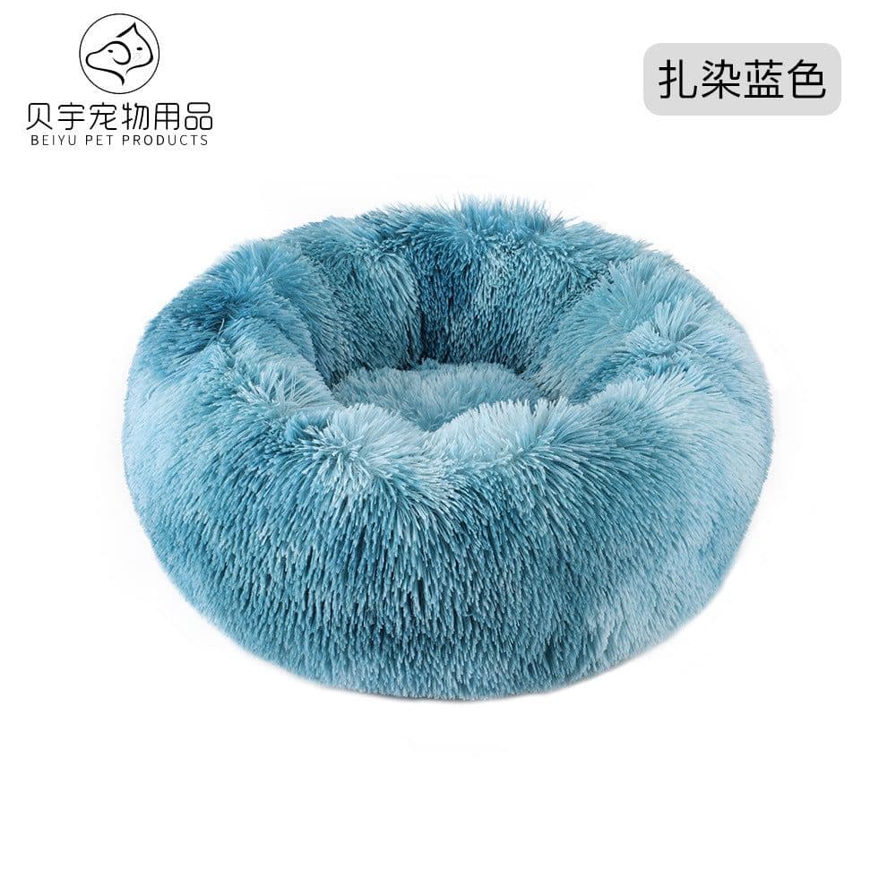 image-Plush cat litter kennel round removable and washable kennel winter warmth pet supplies bed dog bed kennel