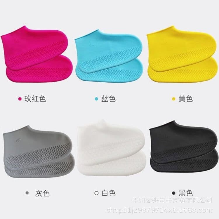 image-Rain shoe cover thickened washable rainy day waterproof rainproof anti-slip wear-resistant bottom outdoor men and women adult children silicone shoe cover