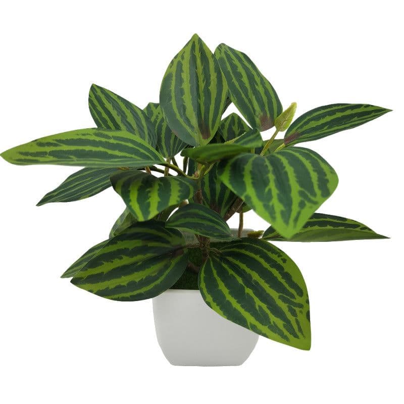 image-Simulation Watermelon Leaf Fake Plant Potted Decor