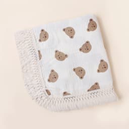 image-Foreign trade cross-border children's blanket double-layer crepe wrapped pure cotton soft tassel baby stroller cover blanket baby blanket