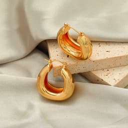 image-Copper Earrings Geometric Silver Plated Women's