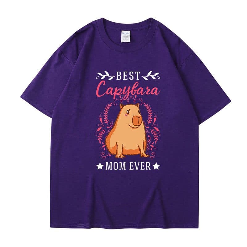 image-Cross-border independent station new summer cartoon cute Harajuku style printed cotton short-sleeved men's and women's T-shirt tops