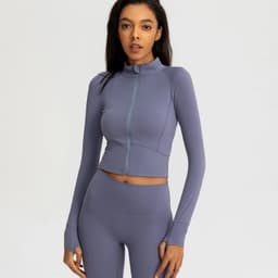 image-Women's Yoga Sports Coat - Long-Sleeved Quick-Drying Cardigan (59 characters)