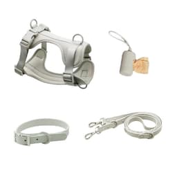 image-Waterproof Dog Harness - PVC Anti-Bite Dog Collar & Leash Brown Set