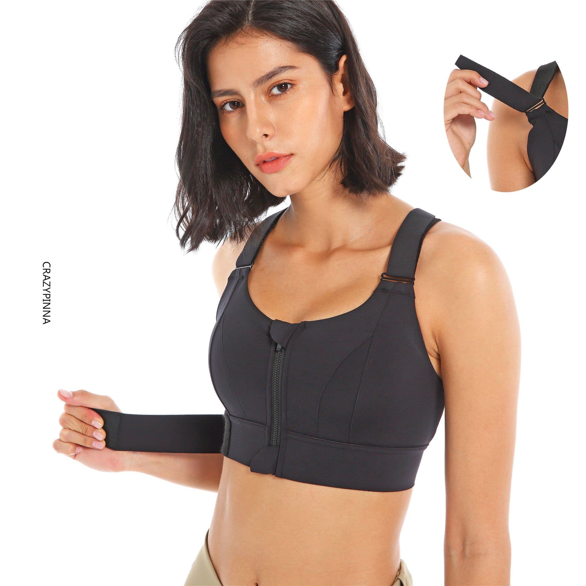 image-Shefit Sports Bra - Large, Shockproof, Zipper Vest Style