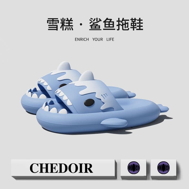 image-CHEDOIR Shark Slippers - Pink EVA Non-Slip Sandals Unisex