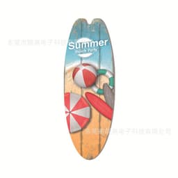 image-Wooden Surfboard Beach Sign - Retro Decor