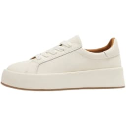 image-White Leather Height Increasing Sneakers - Women's