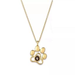 image-100 Languages Projection Necklace Pet Paw Print Pendant Personalized Color Map