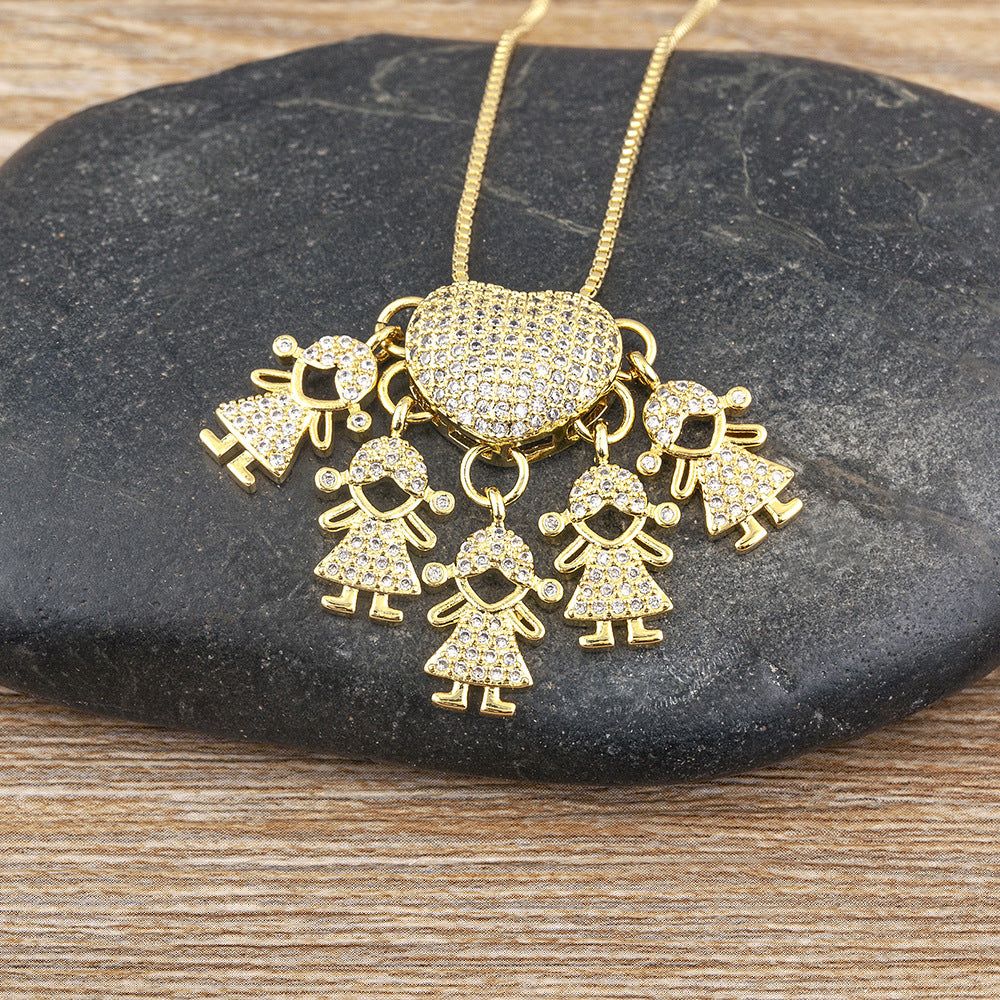 image-Children's Number Pendant Necklace - 18k Gold Plated Copper
