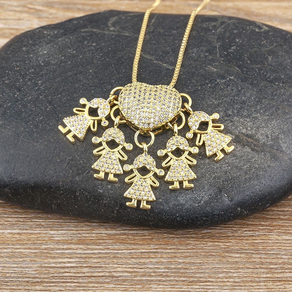 image-Children's Number Pendant Necklace - 18k Gold Plated Copper
