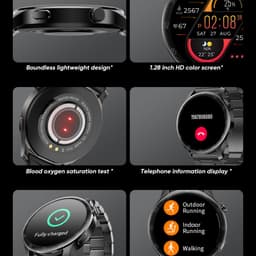 image-LIGE Bluetooth Smartwatch - Heart Rate, Blood Oxygen, Step & Sleep Monitor