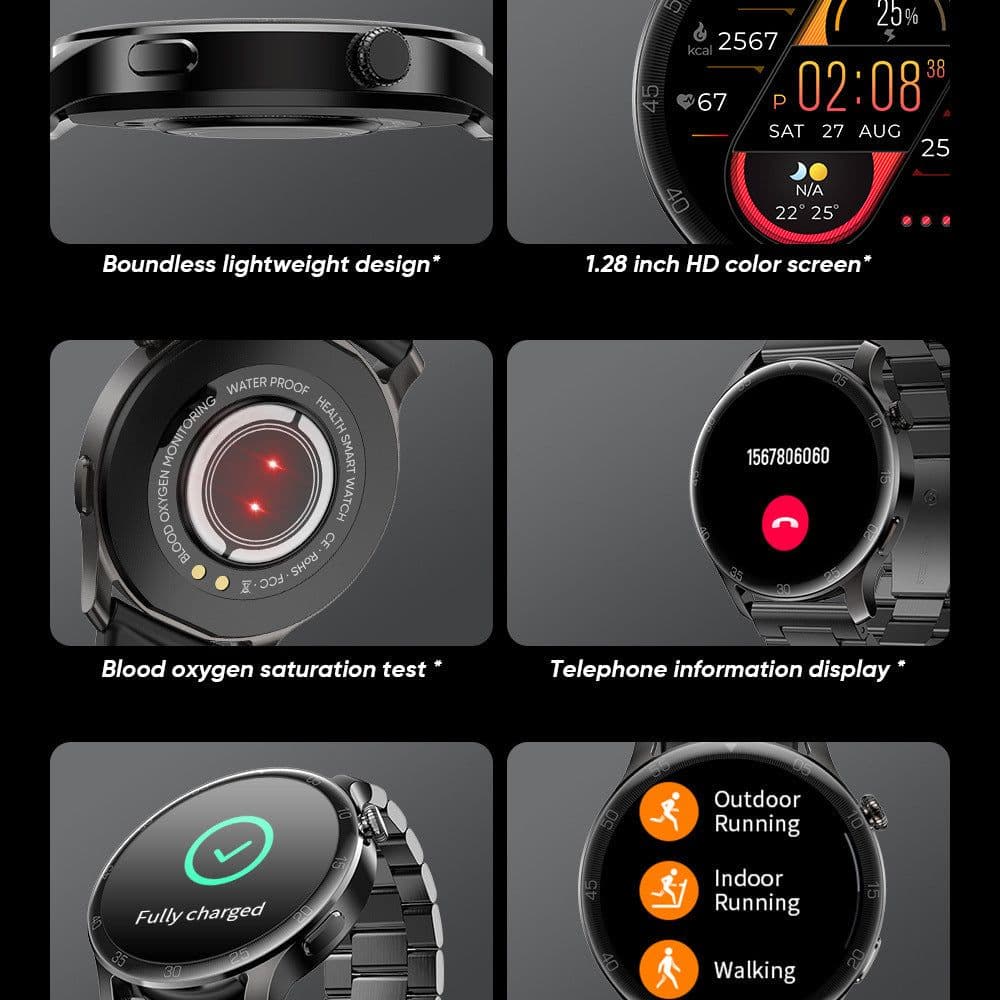 image-LIGE Bluetooth Smartwatch - Heart Rate, Blood Oxygen, Step & Sleep Monitor