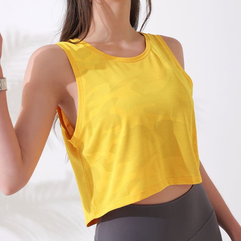 image-Airun Sports Vest Women Light Yellow L Sleeveless