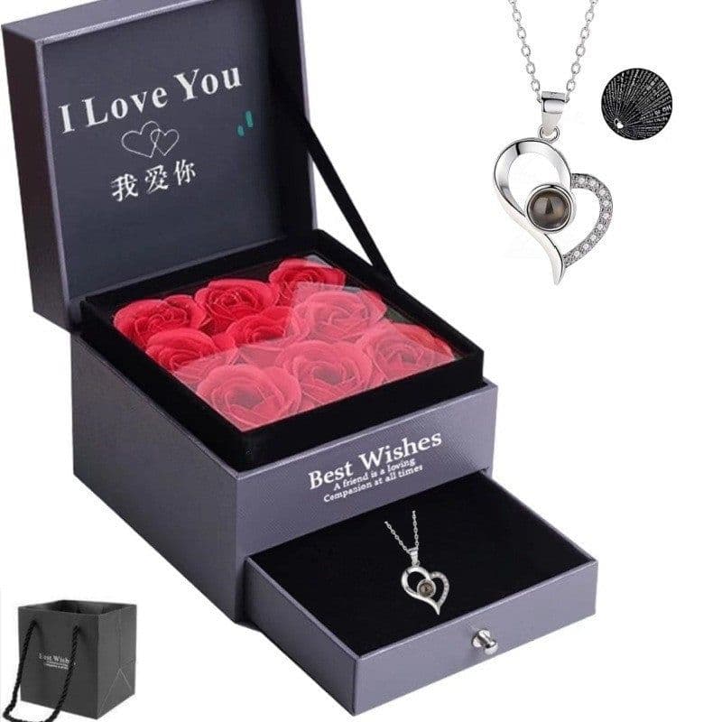 image-BF Heart Pendant Necklace - Rose Gold I Love You