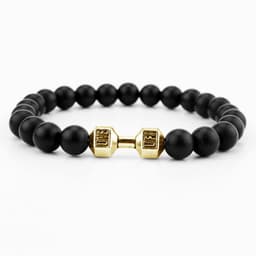 image-Manshang Volcanic Stone Bracelet - Black Matte
