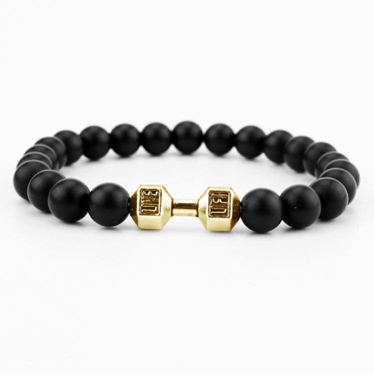 image-Manshang Volcanic Stone Bracelet - Black Matte