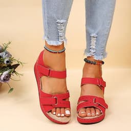image-Spring 2023 Large Size Beach Sandals Women's Slope Heel Sandals