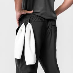 image-Men's Black Casual Sports Pants - Spring/Autumn