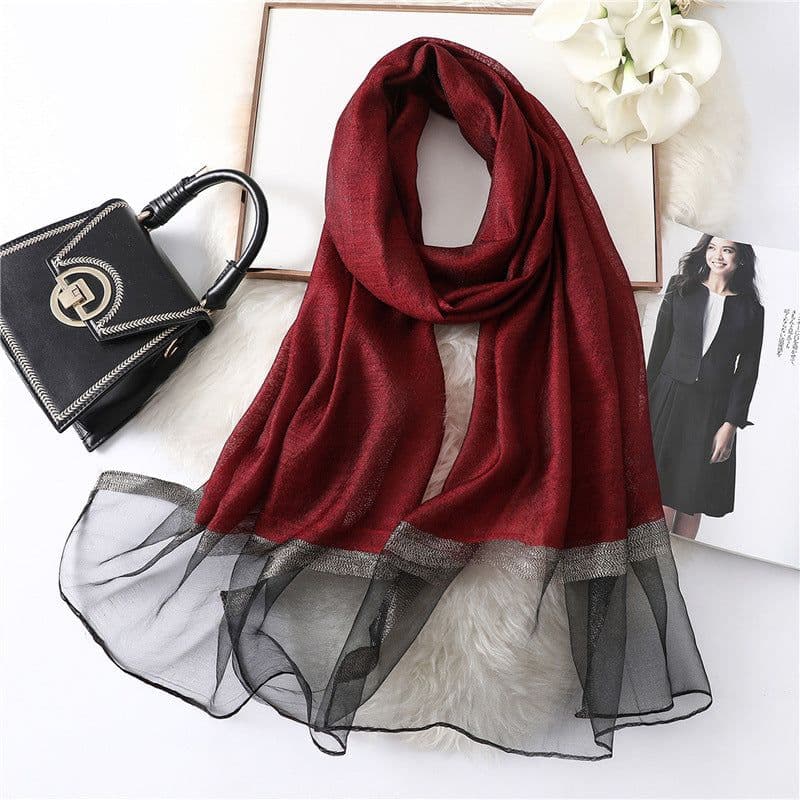 image-Polyester Long Scarf - Light Grey 90x200cm