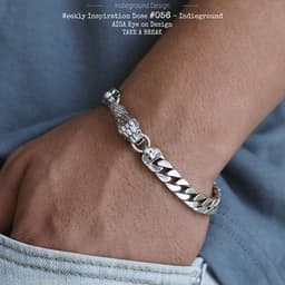image-Cuban Chain Bracelet - Men's Silver Snake Trendy Hip-Hop