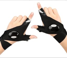 image-Led flashlight fishing maintenance camping running lighting half finger with light night fishing gloves night running with light gloves