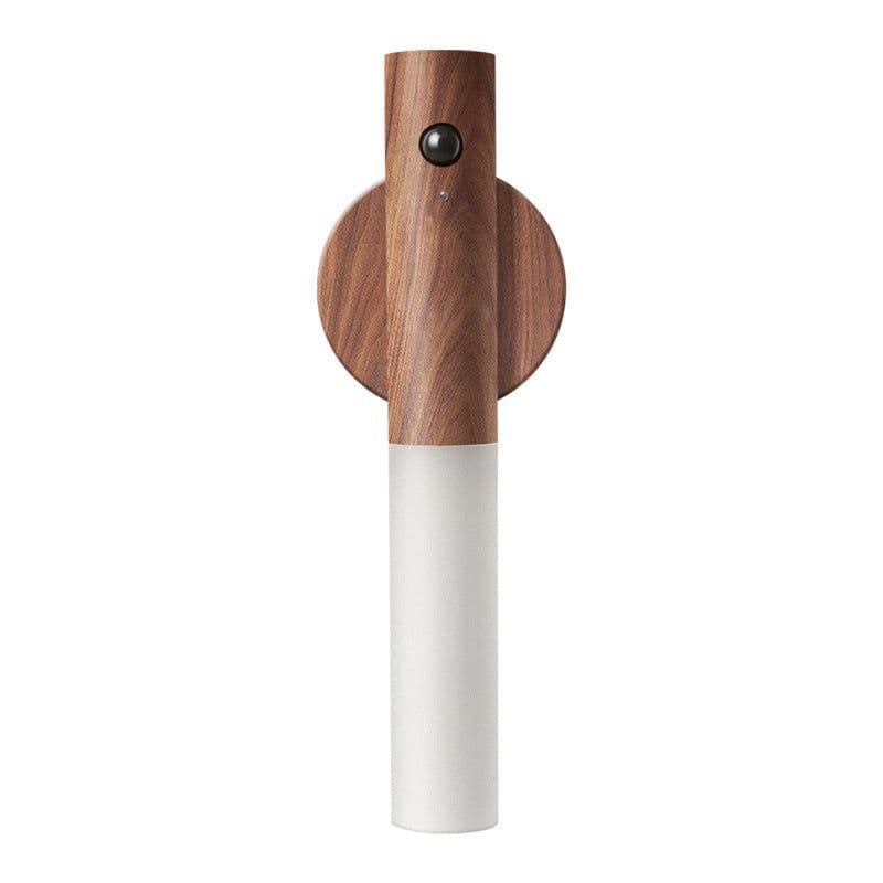 image-Smart Human Body Sensing LED Night Light Table Lamp - Walnut European Style Multifunctional
