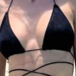 image-Women's Bikini Swimsuit - Black Strappy S